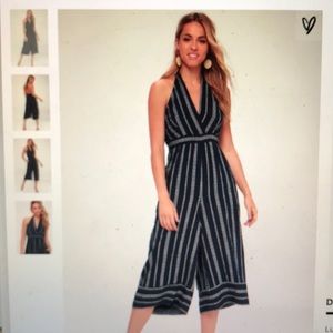 Lulu’s Never worn navy halter jumpsuit